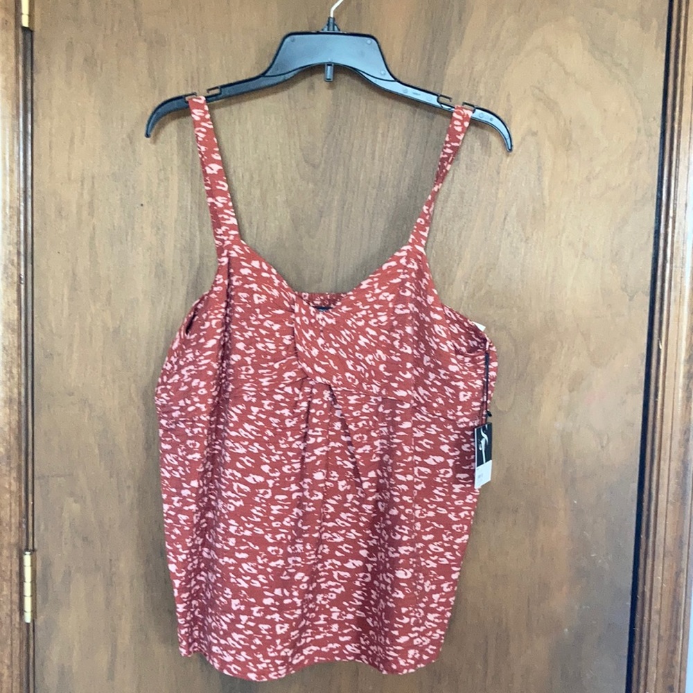 Simply Vera Vera Wang top abstract animal print top smocking in back L
